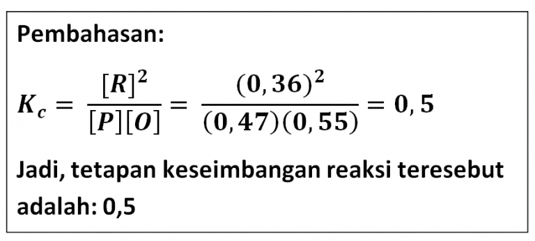 Contoh Soal Kimia Dan Pembahasan Terlengkap Tentang Reaksi Kesetimbangan